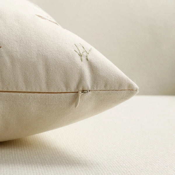 Frühlings-Ostern-Dekor-Kissenbezug, 45 x 45 cm, 30 x 50 cm, 3D-gesticktes Hasen-Design auf weichem Baumwollleinen für Wohnzimmer und Schlafzimmer