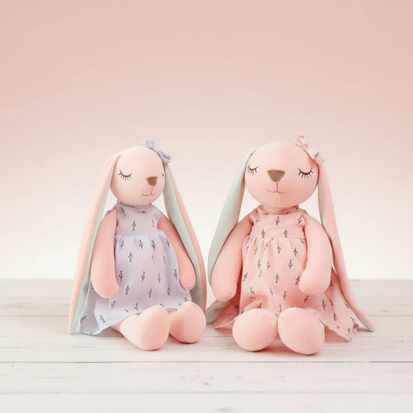 Süßer schlafender Hase – Kuschelige Plüschpuppe 35 cm für Kinder