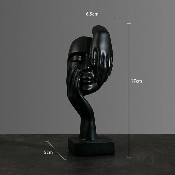 Abstrakte Gesichts-Skulptur aus Keramik – Moderne Dekofigur im minimalistischen Stil