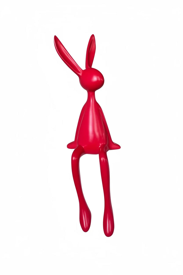 Kaninchen Figur – Sitzendes Hasenornament mit langen Ohren für Wohnzimmer & Deko