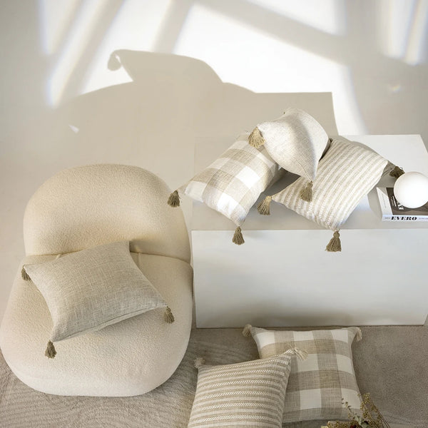 Kissenbezug im nordischen Design – Waschbarer Bezug in Leinenoptik