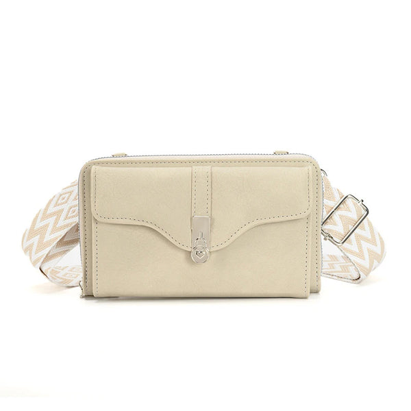 Stylische Crossbody Tasche - Schultertasche mit breitem Gurt