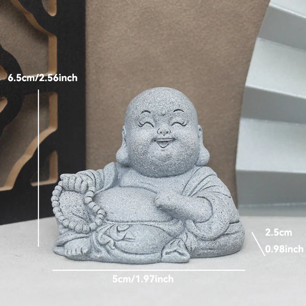 Buddha Steinstatue – Kleine buddhistische Mönche für Zen-Garten & Dekoration