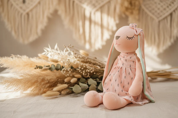 Süßer schlafender Hase – Kuschelige Plüschpuppe 35 cm für Kinder
