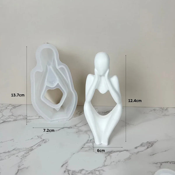Silikonform – Abstrakte Denkerfiguren für Kerzen-, Beton- & Resin-Guss