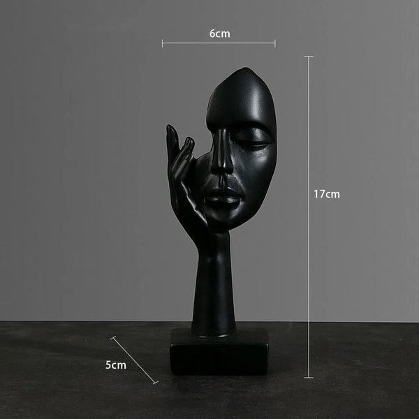 Abstrakte Gesichts-Skulptur aus Keramik – Moderne Dekofigur im minimalistischen Stil