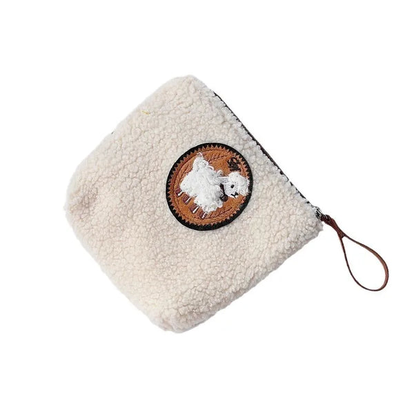 Teddy Plüsch Geldbörse – Stilvolle kleine Damentasche für Schlüssel, Lippenstift & Accessoires