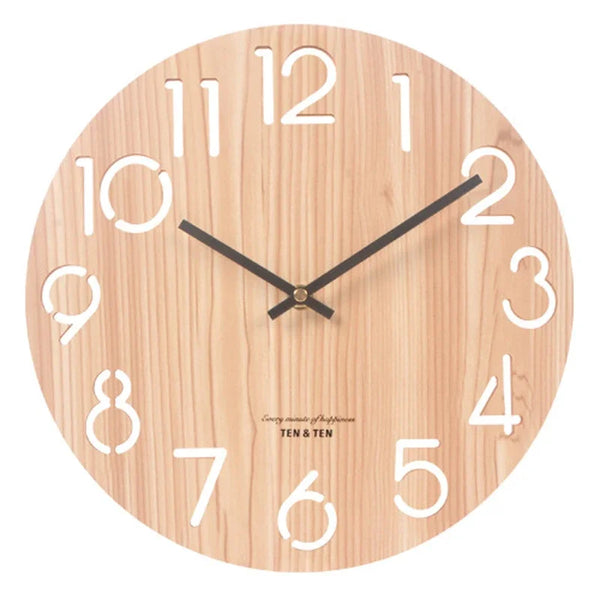 3D Wanduhr aus Holz – Modernes Nordisches Design, Uhr für Wohnzimmer & Küche