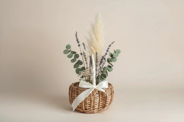 Handgefertigter Rattan Blumenkorb – Gewebter Aufbewahrungskorb für Hochzeit & Zuhause