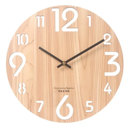 3D Wanduhr aus Holz – Modernes Nordisches Design, Uhr für Wohnzimmer & Küche
