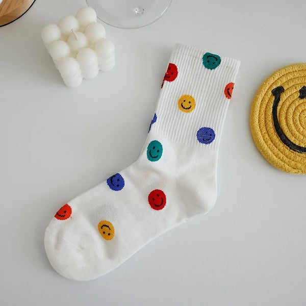 Smiley Socken aus Baumwolle – Unisex Socken im Street- & Harajuku-Stil
