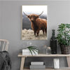 Schottische Highland Kuh Leinwand Poster – Nordic Natur Landschaft Wandkunst für Wohnzimmer & Bauernhaus Dekor