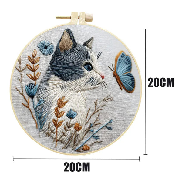 DIY Katzenstickerei Handarbeit für Zuhause– DIY-Set für Anfänger