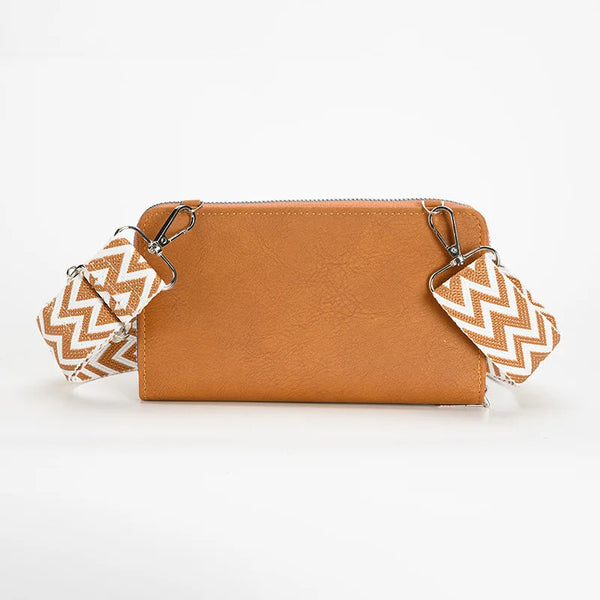 Stylische Crossbody Tasche - Schultertasche mit breitem Gurt