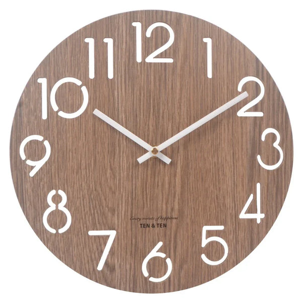 3D Wanduhr aus Holz – Modernes Nordisches Design, Uhr für Wohnzimmer & Küche