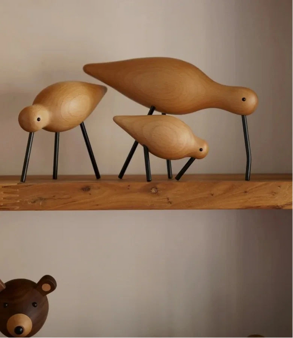 Nordic Stil Holz Vogel Skulptur – Abstrakte Tier Statue für Wohnzimmer & Deko