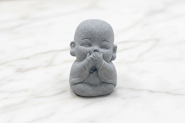 4er-Set Buddha Steinstatue & Mönche – Zen Deko für Zuhause