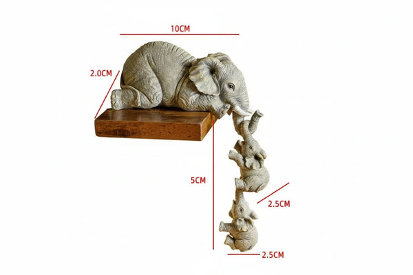 3-teiliges Elefanten-Figuren-Set – Niedliche Umarmungs-Babyfiguren aus Harz, Wohnkultur & Geschenkidee