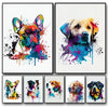 Graffiti Hund Leinwand Poster – Golden Retriever, Border Collie, Französische Bulldogge Wandkunst