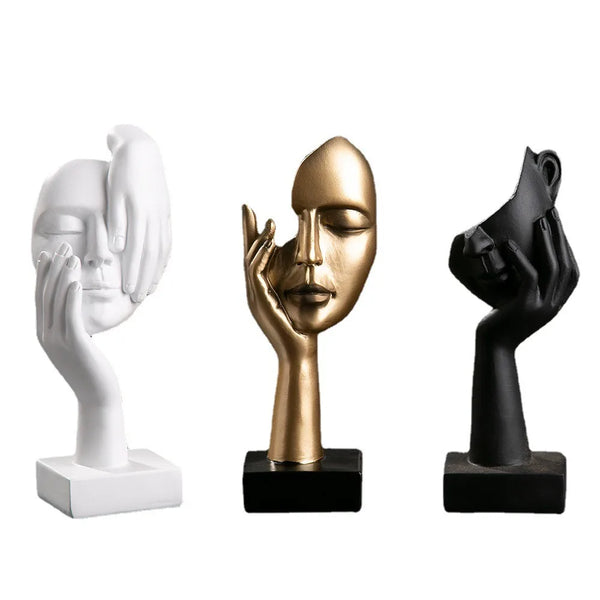 Abstrakte Gesichts-Skulptur aus Keramik – Moderne Dekofigur im minimalistischen Stil