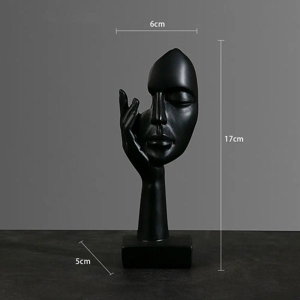 Abstrakte Gesichts-Skulptur aus Keramik – Moderne Dekofigur im minimalistischen Stil