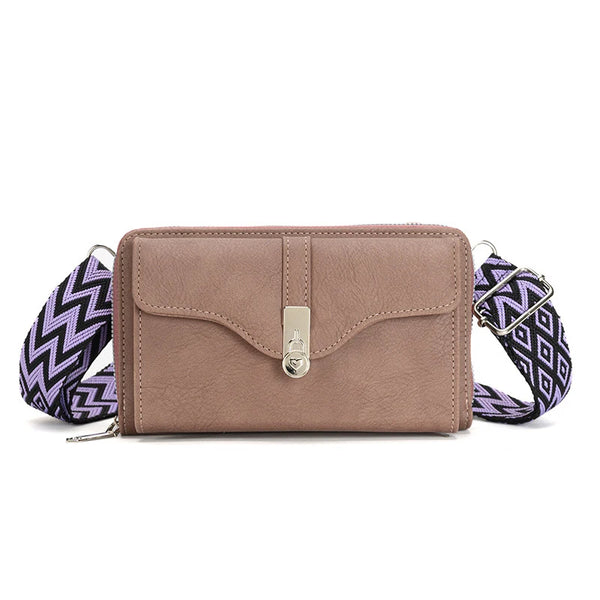 Stylische Crossbody Tasche - Schultertasche mit breitem Gurt