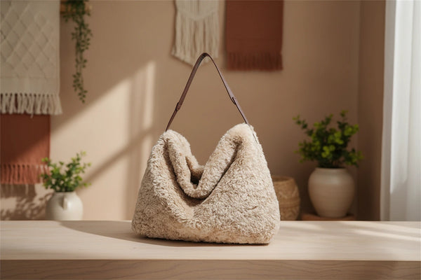 Plüsch Shopper Damen – Schultertasche für jeden Anlass