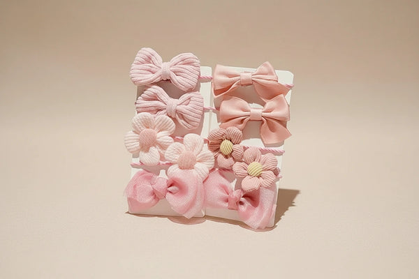 10-teiliges süßes Schleifenblumen-Haarband-Set – hohe Elastizität, haarschonend & ideal für Kinder