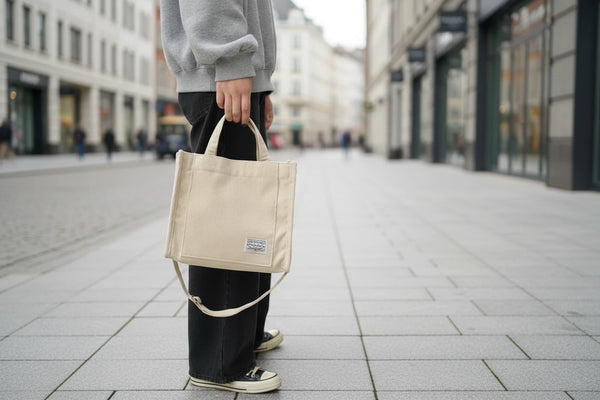 Quadratische Cord-Umhängetasche für Damen – Lässige Reise- & Alltagstasche