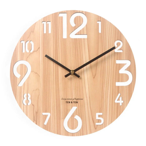 3D Wanduhr aus Holz – Modernes Nordisches Design, Uhr für Wohnzimmer & Küche