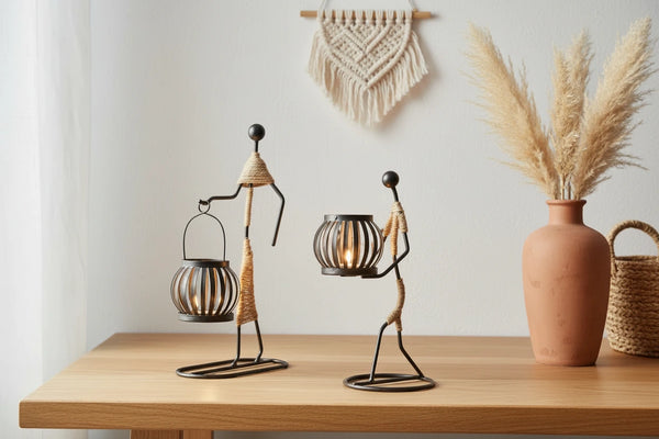 Abstrakter Skulptur-Kerzenhalter aus Keramik – Modernes Wohnaccessoire