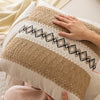 Boho Baumwoll-Leinen Kissenbezug – Geometrisches Muster für Sofa & Zuhause