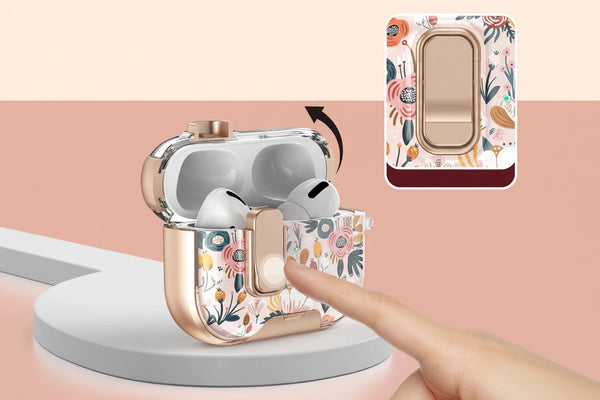 Ultradünne Silikonhülle für AirPods Pro 2, 3 & 4 – Transparenter Schutz mit Telefonhalter & Clip