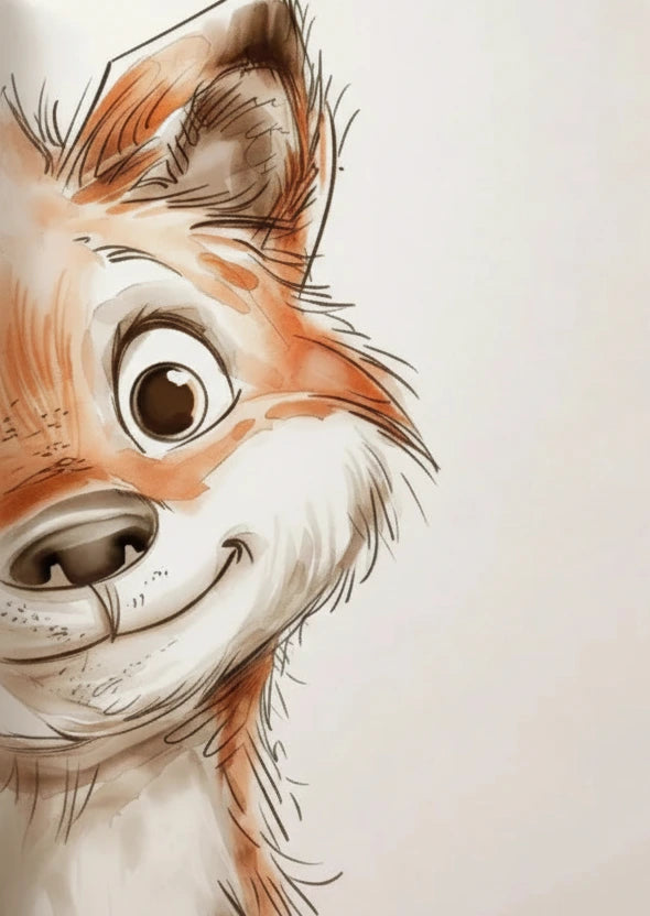 Niedliche Tiere Aquarell Poster – Elefant, Löwe & Co. | Kinderzimmer Leinwand