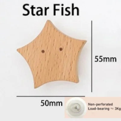 Niedlicher Tier-Holzhaken aus Buchenholz – Selbstklebender Wand- & Türhaken