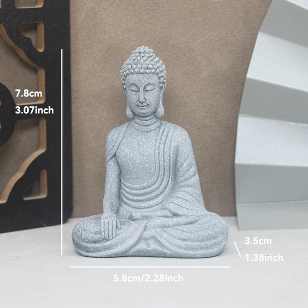 Buddha Steinstatue – Kleine buddhistische Mönche für Zen-Garten & Dekoration