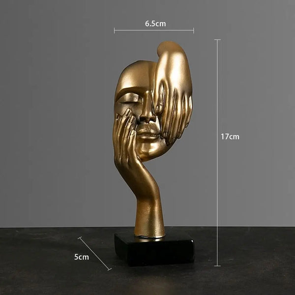 Abstrakte Gesichts-Skulptur aus Keramik – Moderne Dekofigur im minimalistischen Stil