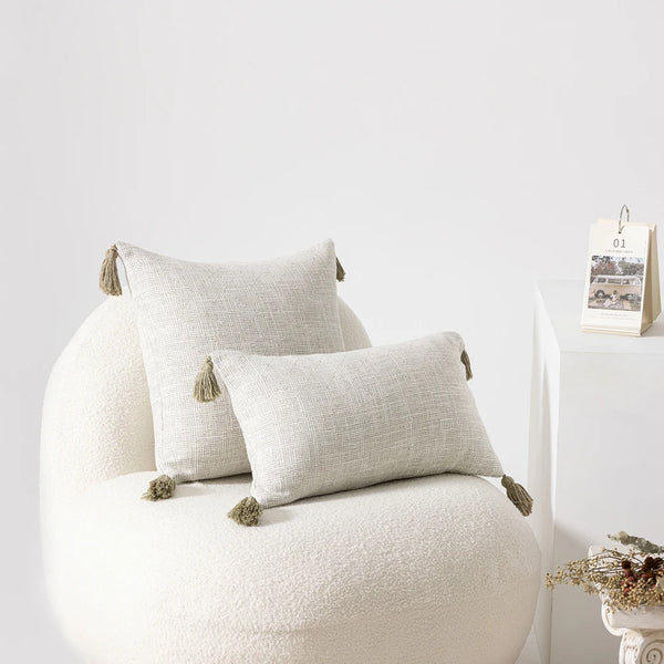 Kissenbezug im nordischen Design – Waschbarer Bezug in Leinenoptik