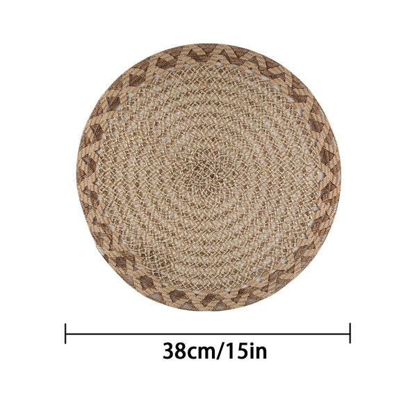 6er Set Boho Tischset aus natürlicher Jute – Gewebte Platzsets