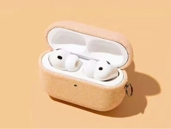 AirPods Hülle mit Glitzer-Stoff – Schutzhülle mit Metallhaken für AirPods Pro & AirPods 1–4