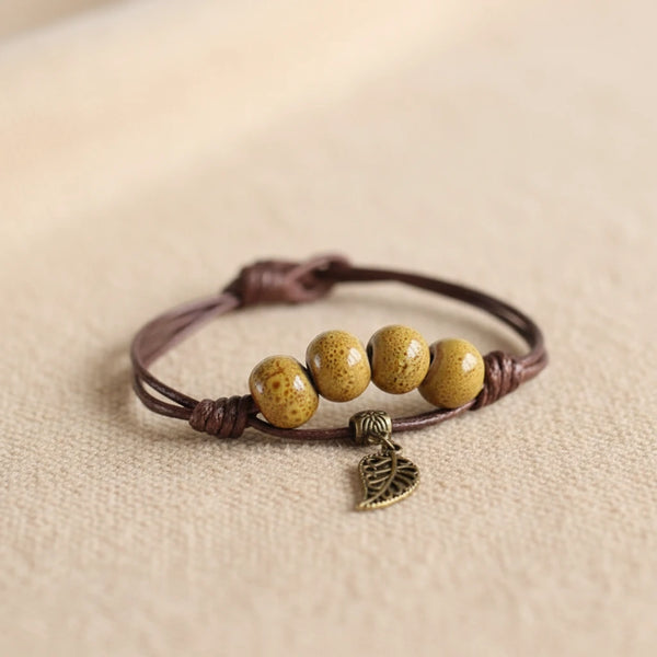 Traditionelles Keramik Perlen Armband mit Farbglasur – Folk Stil Damen Schmuck