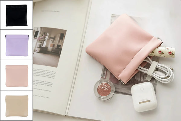 Mini-Kosmetiktasche aus PU-Leder – Tragbare Make-up-Tasche für Reisen & Alltag