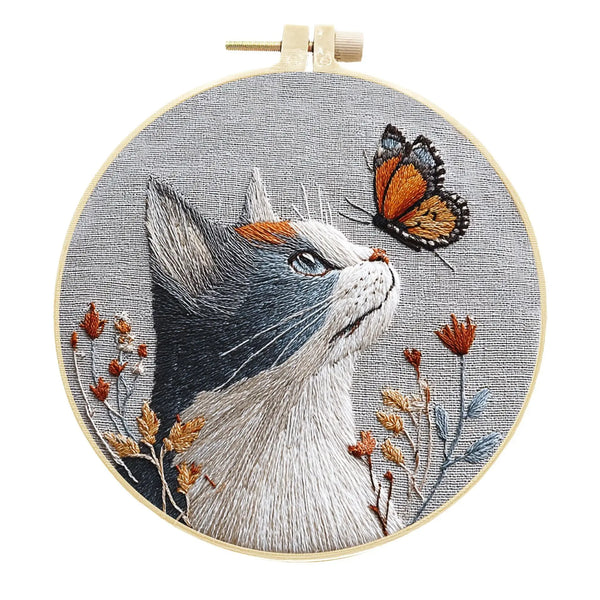 DIY Katzenstickerei Handarbeit für Zuhause– DIY-Set für Anfänger