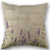 Lavendel Blumen Kissenbezug 45x45 cm – Leinen Dekokissen für Hochzeit & Zuhause (einseitig bedruckt)
