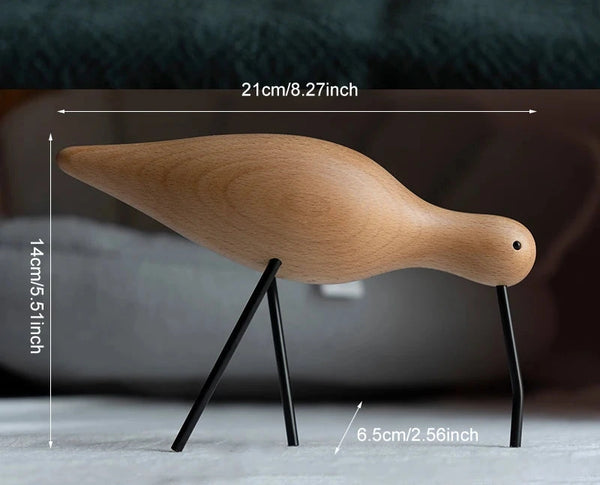 Nordic Stil Holz Vogel Skulptur – Abstrakte Tier Statue für Wohnzimmer & Deko
