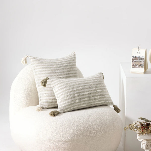 Kissenbezug im nordischen Design – Waschbarer Bezug in Leinenoptik