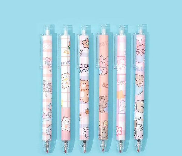 6 Gelstifte mit Motiven – Buntes Schreibwaren-Set für Schule & Büro