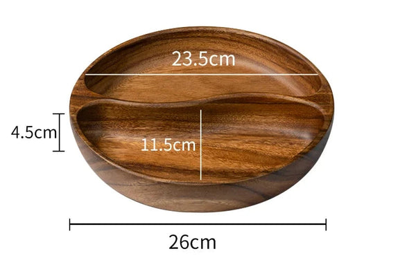 Akazienholz Tablett – Schale, Serviertablett für Snacks, Nüsse & Dessert