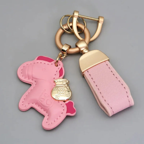 Cartoon Pony Schlüsselanhänger aus PU-Leder – Pferde Taschenanhänger für Rucksack & Handtasche