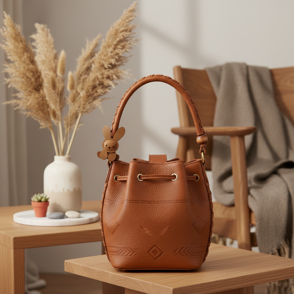 Niedlicher Häschen Taschenanhänger – Cartoon Schlüsselanhänger aus PU-Leder für Tasche und Rucksack